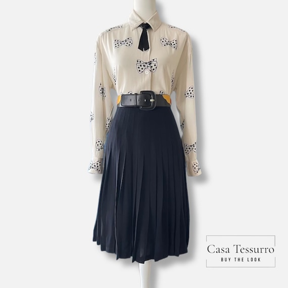 Vintage Escada Margaretha Ley Silk Set: 90s Blouse, Pleated  display picture 3