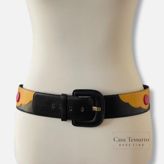 Colorblock Leather Waist Belt Women main image 2