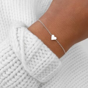 Damen Armband mit kleinem Herz  aus Edelstahl Hochzeitsarmband Muttertagsgeschenk