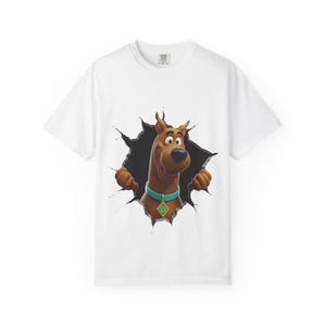 Scooby-Doo Unisex Garment-Dyed T-shirt, Fun Graphic Tee, Cartoon Apparel, Gift for Dog Lovers, Casual Wear, Birthday Gift