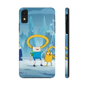 Funda resistente para teléfono de Hora de Aventuras: diseño divertido de dibujos animados para fanáticos, funda duradera para niños y adultos, regalo ideal para amigos geek, ideal para