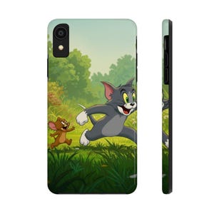 Custodia per telefono vintage con cartoni animati - Custodia resistente con Tom e Jerry, regalo divertente per gli amanti dei cartoni animati, accessori per telefono, protezione per cellulare
