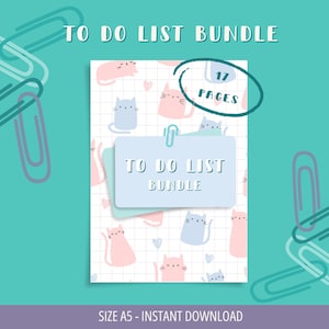 To Do List Bundle Printable A5 Planner Inserts