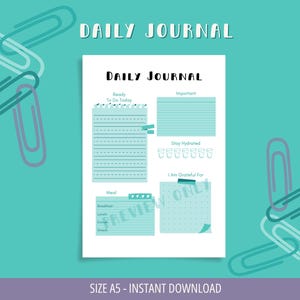 Daily Journal Printable A5 Planner Insert