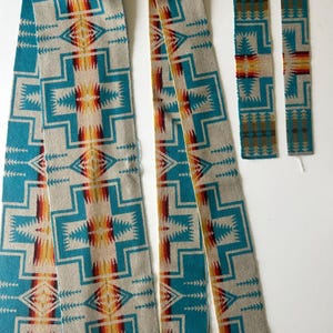Pack of 4 Wool Remnant in Turquoise  Harding