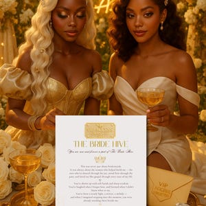 VIP-voorstelset Bride Hive | Op Beyoncé geïnspireerde bruidsfeestkaarten | Bruidsmeisje, bruidsmeisje en ereverzorgster | Beyhive bruiloft printables