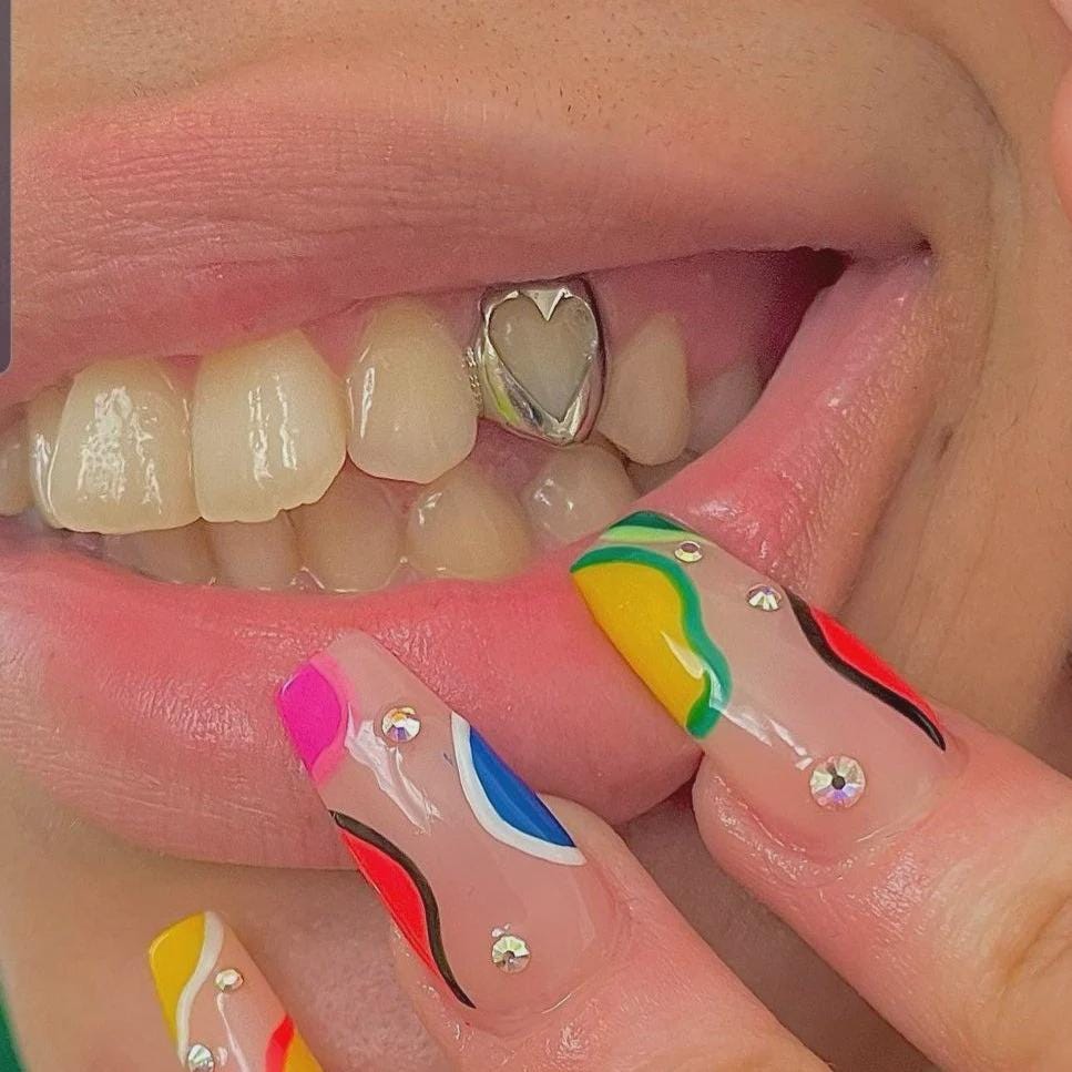 Heart Cap In Dental Gold & Sterling Silver Custom Made Grillz Any Teeth FREE Mould Kit!