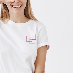 Sapphic Three Square Lesbian Flag colours t-shirt