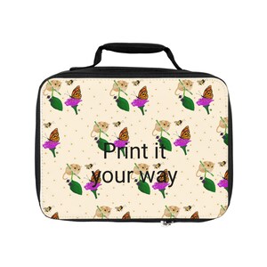 Whimsical Lunch Bag with Butterfly Design, Eco-Friendly Storage, Kids & Adults Lunch Tote, Gift for Nature Lovers, Food Carrier