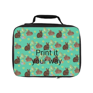 Whimsical Animal Lunch Bag - Cute Bunny Design for Kids, Insulated Lunch Box, Ideal for School & Picnics, Perfect Easter Gift