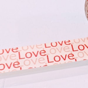 Love Full of Love Romantic Pink Red Elegant Cute Washi Tape for Scrapbook, Journals, Paper Crafts, Packaging, Wrapping, Decorating, Gifts