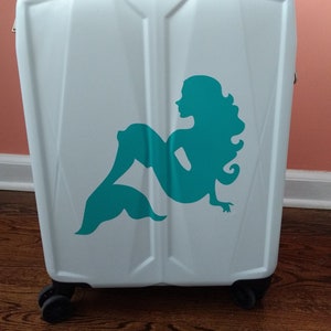 CHOOSE COLORS Mermaid Suitcase, Luggage, Closet, Room, Wall, Kitchen, Bathroom, Window Sticker Decal, Traveling, Airplane,Airport,Decoration