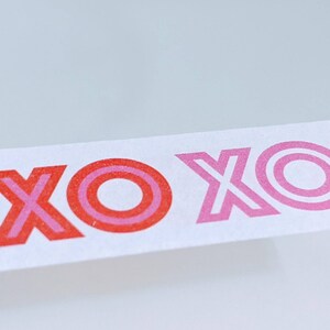XOXO Love Red Pink Valentine&#39;s Cute Kawaii Washi Tape for Scrapbook, Journals, Paper Crafts, Packaging, Wrapping, Decorating, Gifts, Wedding