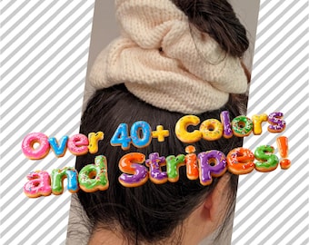 Jumbo XXL Giant Yarn Hand Knit OVERSIZED Big Huge Scrunchie, Ponytail, Messy Bun, Boho, Chic Scrunchy, yarn, pride LGBTQ