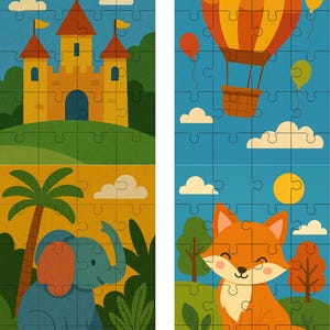 Rompecabezas de animales imprimible para niños: juego de 6 adorables rompecabezas de animales / Actividad divertida en PDF para preescolar y jardín de infancia