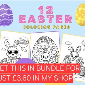 67 Coloring Page | Easter Bunny Coloring Page | Kids Printable PDF A4 | 1 File image 3