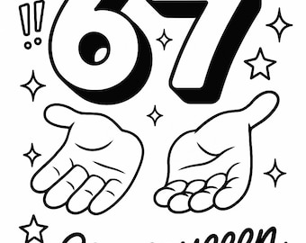 67 Pagine da colorare / Sei Sette stampabili / Pagine da colorare con numeri divertenti / Numeri da colorare per bambini e adulti
