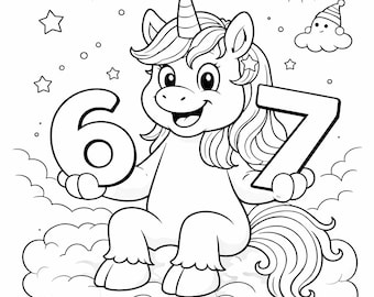 Unicorn Coloring Sheet | 67 Unicorn Coloring Sheet | Printable PDF A4 | Kids Activity
