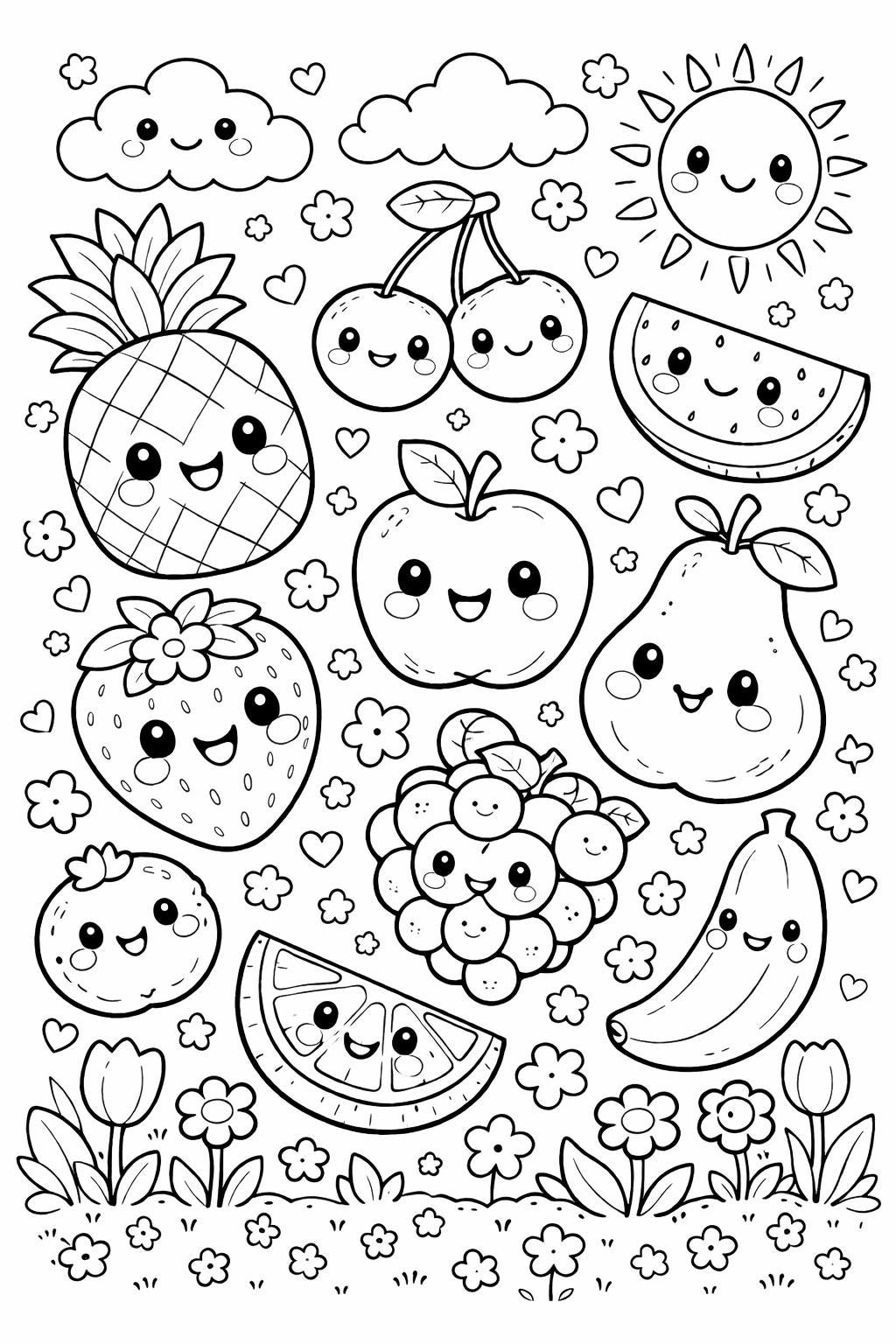33 Awesome Food Crafts for Kids To Keep Them Entertained 24 Kawaii Fruit Coloring Pages for Kids - Cute Food Coloring Book,…