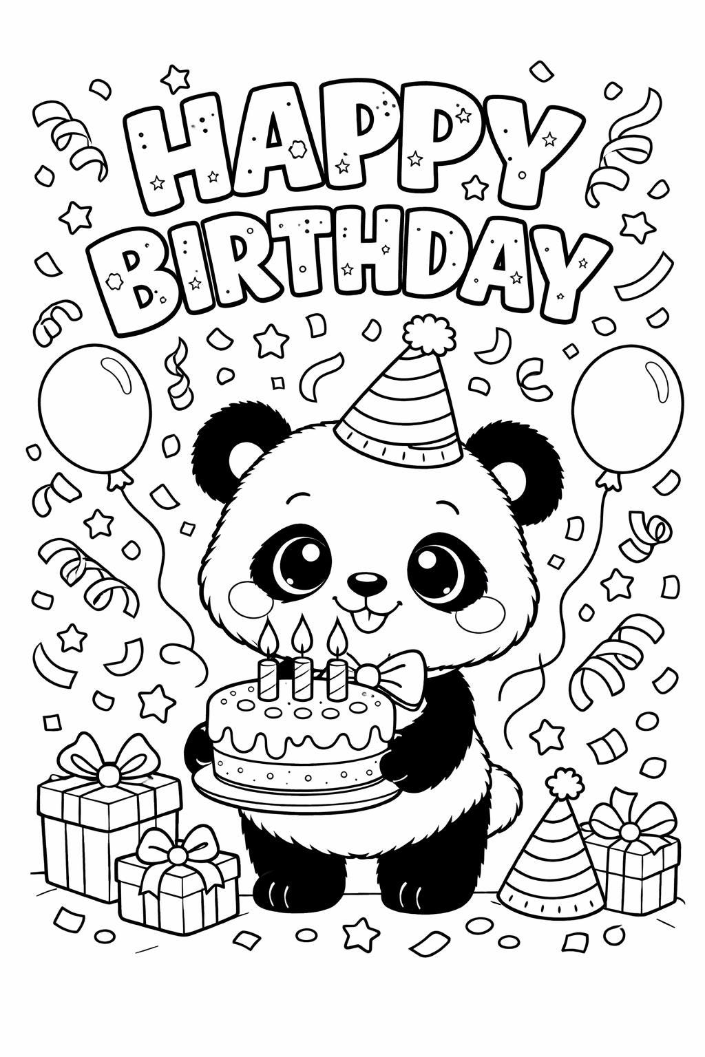 31 Cute and Easy Panda Crafts for Kids They Are Sure to Love 24 Birthday Coloring Page for Kids Cute Panda Birthday Printable…