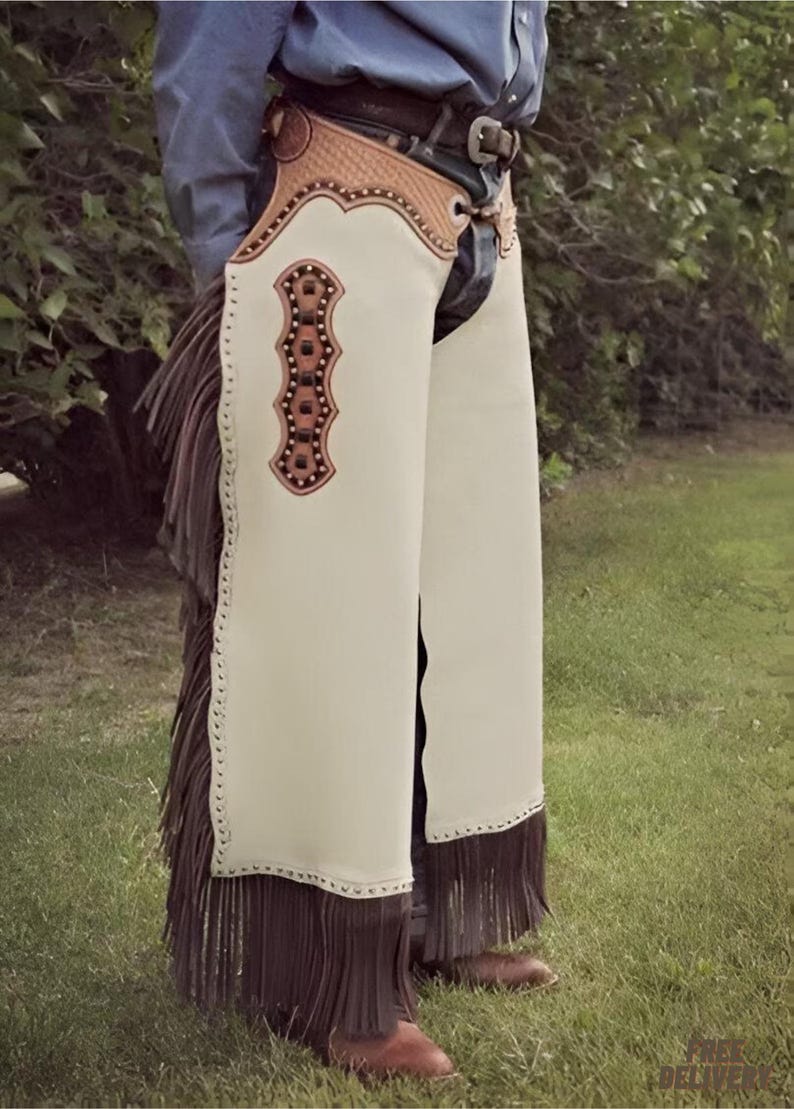 Premium Suede Leather Chaps – Classic Handmade Cowboy Rodeo Gear With ...
