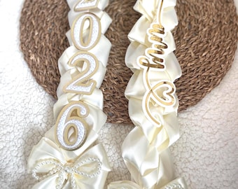 Graduation Lei : Ivory lei , Off white lei  ,  Class of 2026 Lei