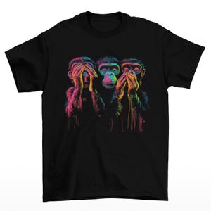 Ropa Unisex No ver el mal No oír el mal No hablar el mal Camisa clásica Algodón de alta calidad 100%