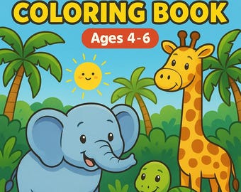 Animal Coloring Book | Printable Pages for Kids Ages 4-6 (PDF)