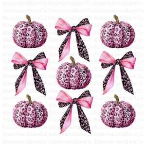 Pink Coquette Leopard Bow Png| Pink Leopard Pumpkin Png| Girly Halloween Png| Coquette Halloween Png Digital File| Soft Girl Png| Fall Bow