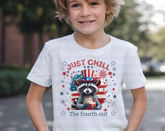 Wasbeer Just Chill The Fourth Out, png| Retro 4 juli-png| Grappige wasbeer, png | Wasbeer, png| Grappige VS-png | Onafhankelijkheidsdag png