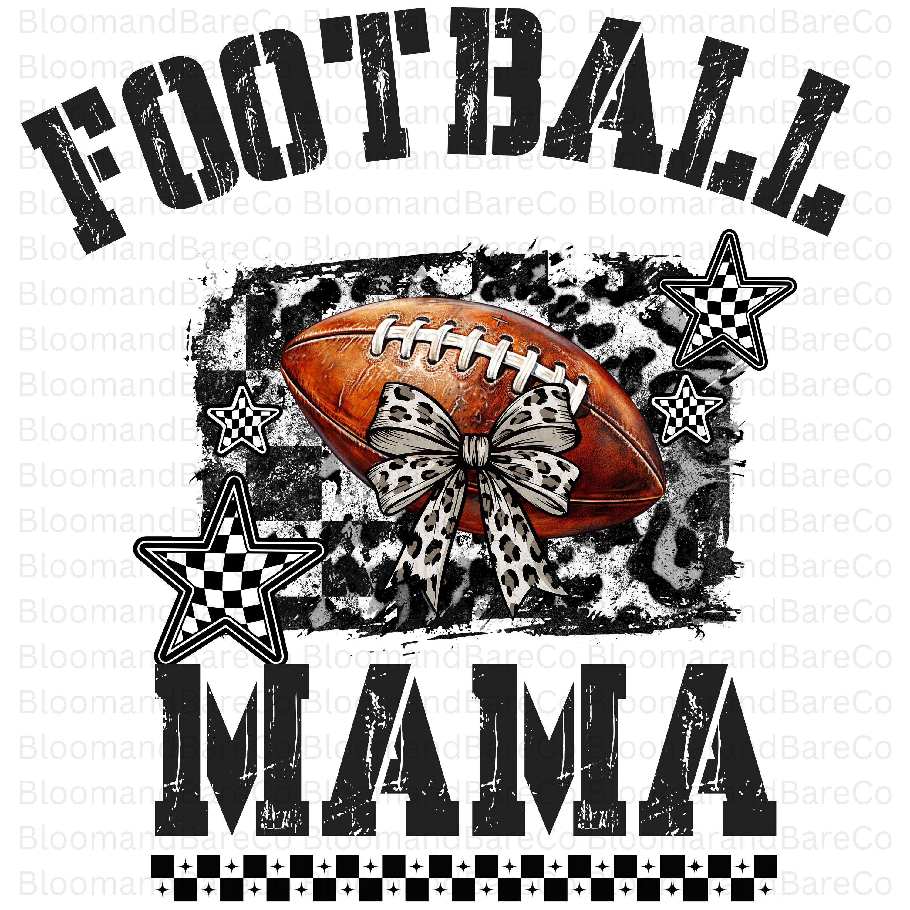 Retro Checkered Football Coquette Bow PNG| Trendy Retro Football Png ...