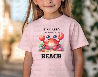 If Crabby Please Return To Beach PNG| Crabby T-shirt| Cute Crap Png| Summer Humor Png| Beach Shirt Design| Vacation Family Trip T-Shirt