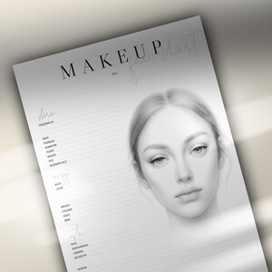 CARTE DE MAQUILLAGE en polonais carte de tableau de visage à imprimer maquilleuse mua maquillage visage formation cours