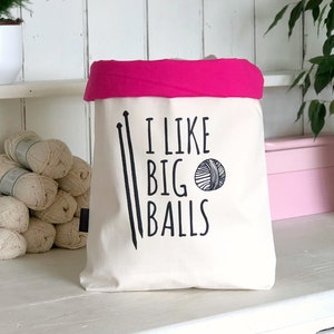 SECONDS I Like Big Balls Knitting Bag Knitting Gift Knitting Accessories image 3