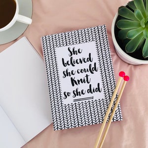 Knitting Gift Notebook Knitting Journal She Believed She Could Knit knitting bags 画像 1