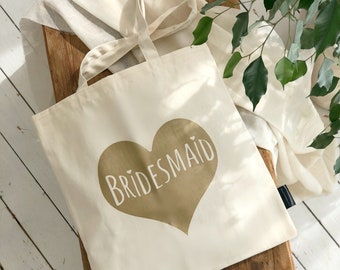 Bridesmaid | Wedding Bag | Gold Tote Bag | Gold Bridesmaid Gift | Be My Bridesmaid Gift | Bridesmaid Thank You