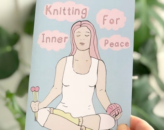 Knitting Notebook | Knitting For Inner Peace | Mindful  Knitting Gift | Knitting Journal | Knitting Slogan