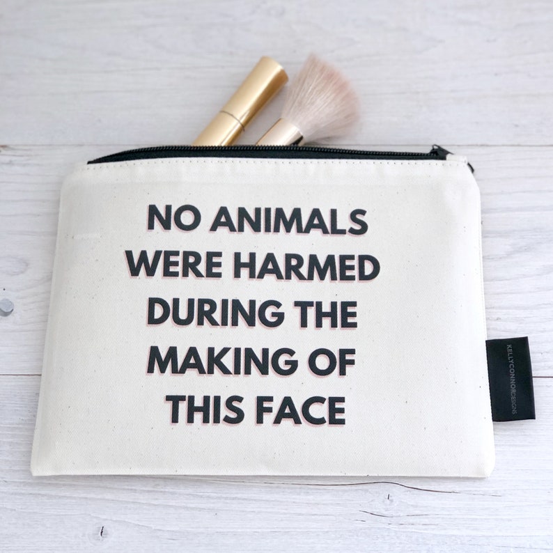 Vegan Makeup Bag Cruelty Free Makeup Bag Cosmetic Bag No Etsy