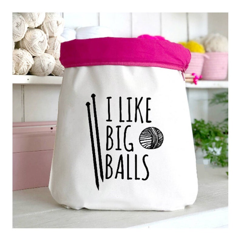 SECONDS I Like Big Balls Knitting Bag Knitting Gift Knitting Accessories image 1