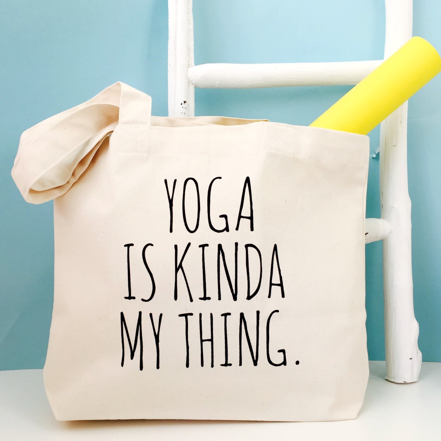Yoga Is Kinda My Thing Gym Bag Large Tote Bag Yoga Bag Etsy