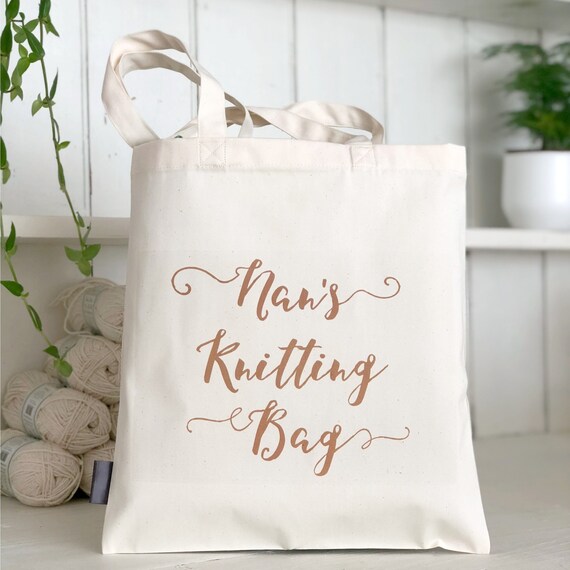 Personalizzata Knitting Borsa di stoccaggio-Noi stampare qualsiasi nome sulla borsa-testo blu
