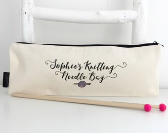 Personalised Knitting Gift | Knitting Needle Bag | Personalised Knitting Needle Case | Funny Knitting Gift