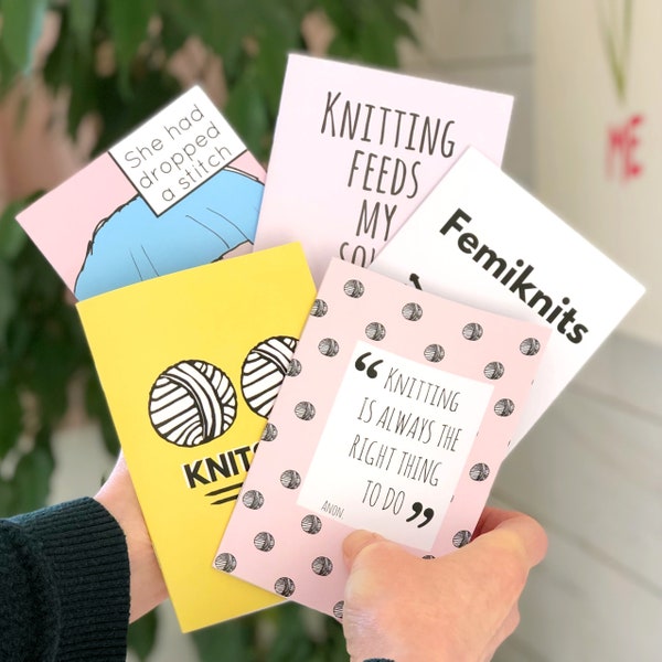 Mini Knitting Notebooks | A6 Knitting Jotter | Blank Knitting Notebook | Knitting Stocking Filler | Knitting Journal | Femiknits