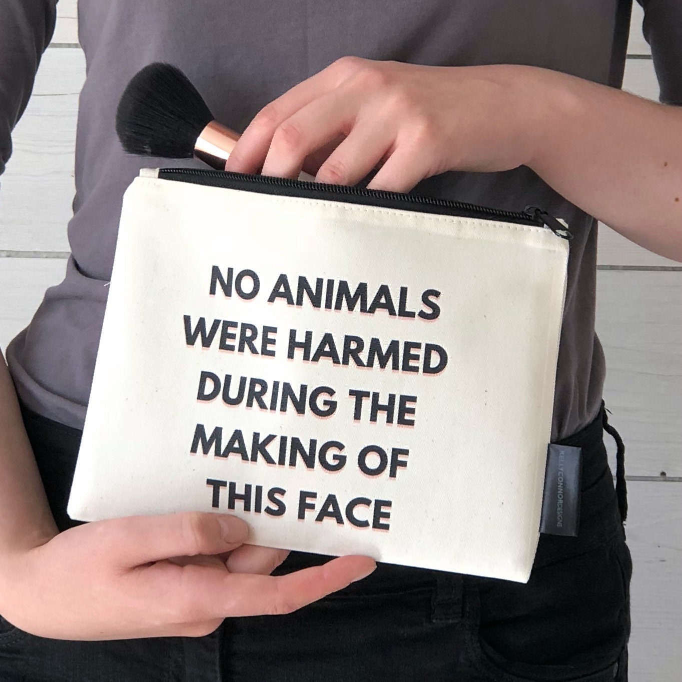 Vegan Makeup Bag Cruelty Free Makeup Bag Cosmetic Bag No Etsy