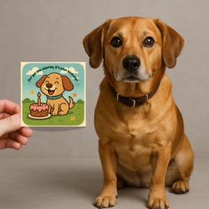 Cartão de aniversário personalizado para cachorro!