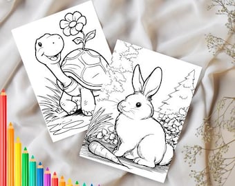 Printable Pets Coloring Pages for Kids and Adults | 90 Pages | Instant ...