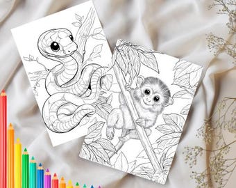Jungledieren Kleurplaten – Schattige safariontwerpen (pdf-download)