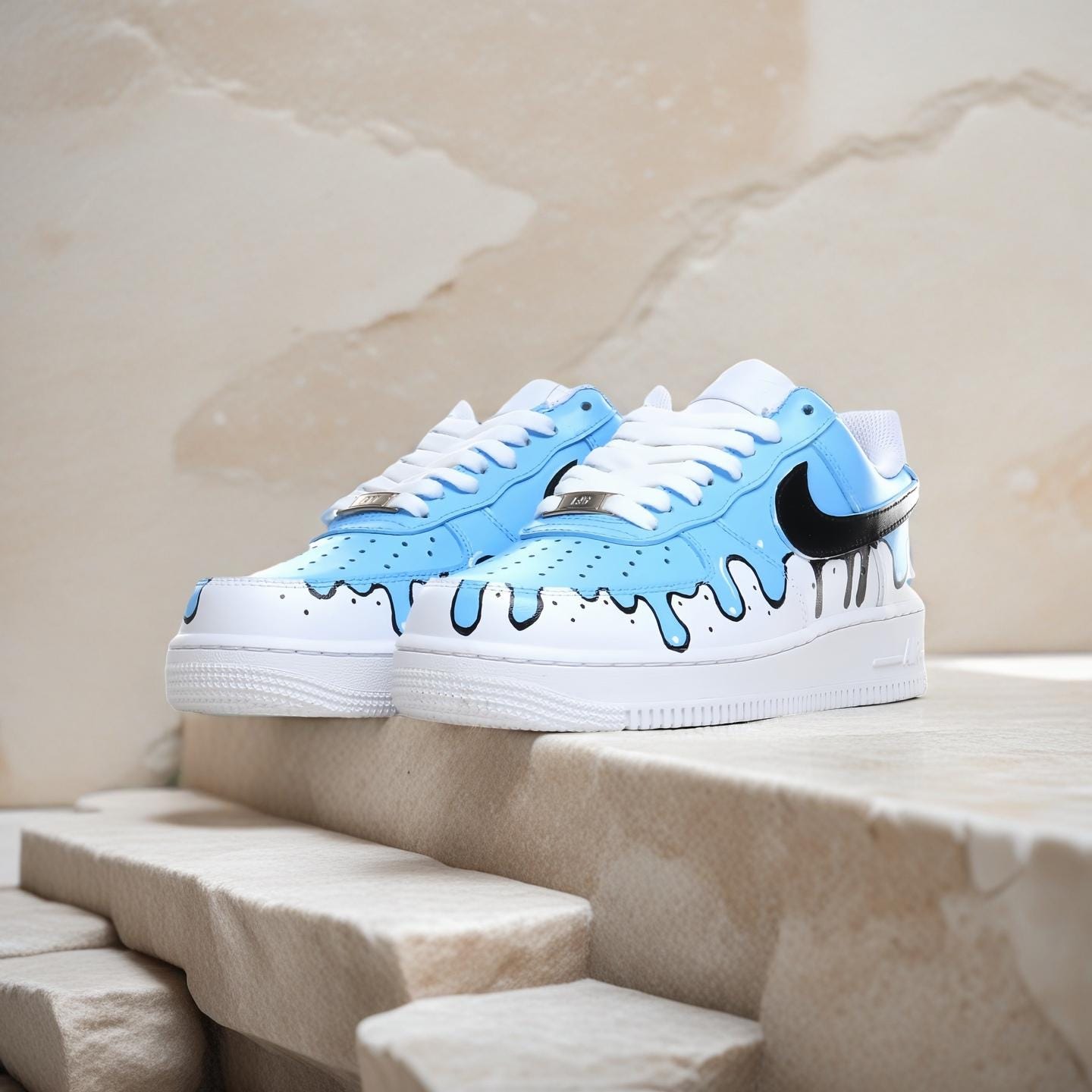 Nike Air Force 1 ドリップペイント Air Force One Low Pride Rainbow Paint Drips Custom NWT | eBay