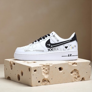 White And Black Stream csgo Custom Air Force 1 – Hand Painted Sneakers – Personalized Graffiti  AF1– Thanksgiving Gifts