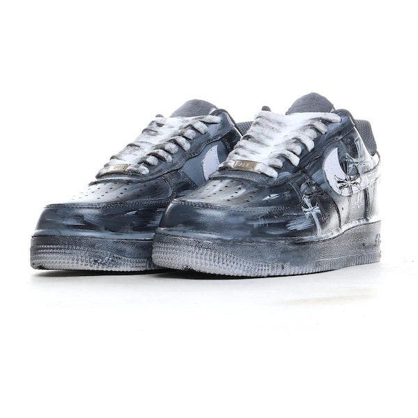 Custom Punk Retro Nike Air Force 1 Sneakers • Hand-Painted Hip-Hop Graffiti AF1 Low • Unisex Vintage Style • CH Sneaker